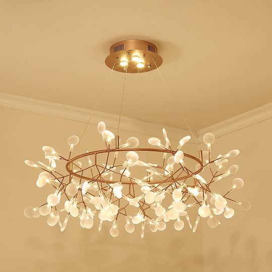 Bronze Acrylic Led Pendant Light: Designer Heracleum Chandelier For Living Room 108 / Warm