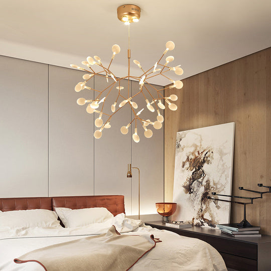 Bronze Acrylic Led Pendant Light: Designer Heracleum Chandelier For Living Room