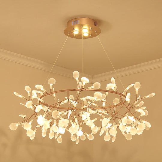 Bronze Acrylic Led Pendant Light: Designer Heracleum Chandelier For Living Room 138 / Warm
