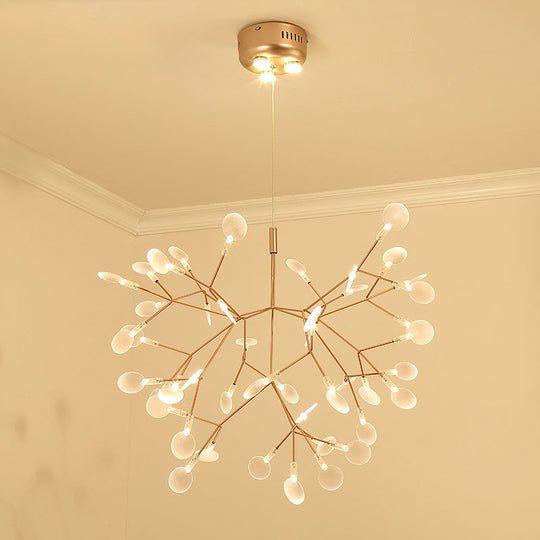 Bronze Designer Led Heracleum Chandelier: Acrylic Living Room Pendant Light Fixture 45 / Warm