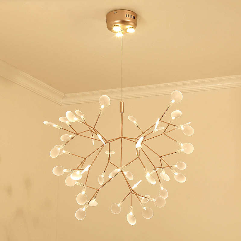 Bronze Acrylic Led Pendant Light: Designer Heracleum Chandelier For Living Room 45 / Warm