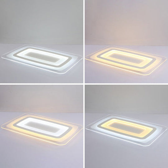 Sleek Surface Mounted Led Ceiling Light - Simplicity In White For Living Room