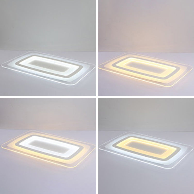 Sleek Surface Mounted Led Ceiling Light - Simplicity In White For Living Room