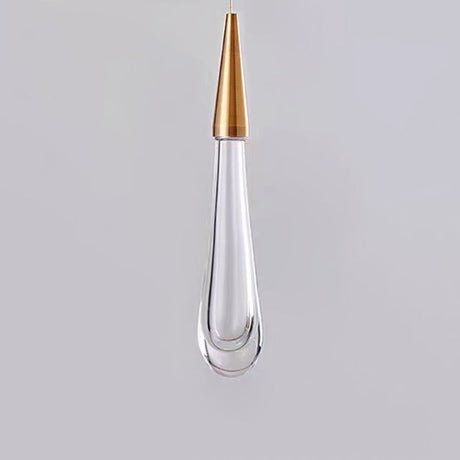 Clear Crystal Glass Suspension Pendant Light In Gold - Decorative Waterdrop Design Perfect For