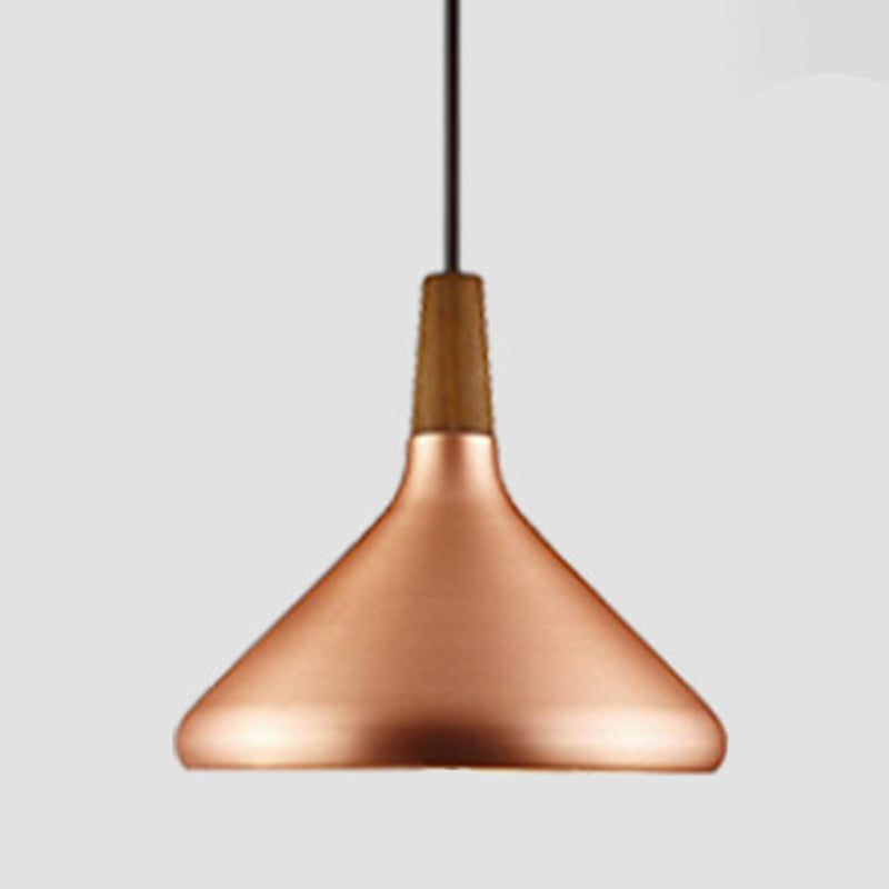 Nordic Conical Metal Suspension Pendant Light For Dining Room - Modern & Stylish Design Rose Gold /