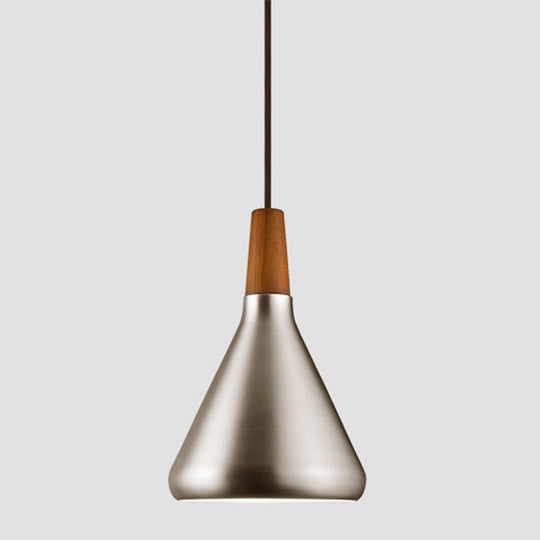 Nordic Conical Metal Suspension Pendant Light For Dining Room - Modern & Stylish Design Silver / 7’