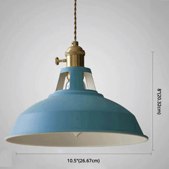 Marta - Industrial Macarons Barn Shade Pendant Light Metal 1-Light Lighting For Restaurant