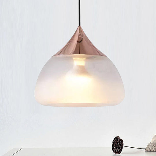 Modern Glass Pendant Light - Stout 1-Light Chrome/Gold/Rose Gold Hanging Design