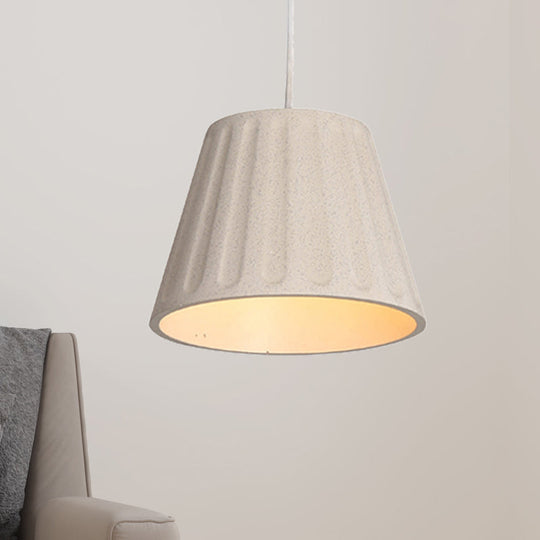 Modern Cone Shaped Cement Suspension Light With White Hanging Ceiling - Ideal For Living Room