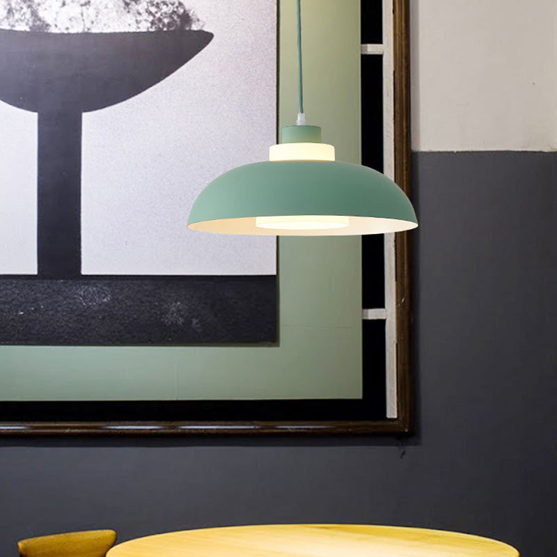 Macaron Aluminum Pendant Lamp: Stylish Single-Bulb Ceiling Hang Light With Acrylic Shade