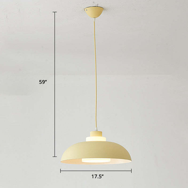 Macaron Single-Bulb Aluminum Ceiling Pendant Light With Acrylic Shade