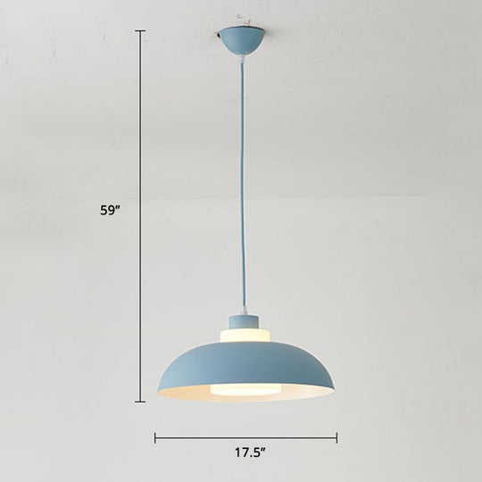 Macaron Aluminum Pendant Lamp: Stylish Single-Bulb Ceiling Hang Light With Acrylic Shade