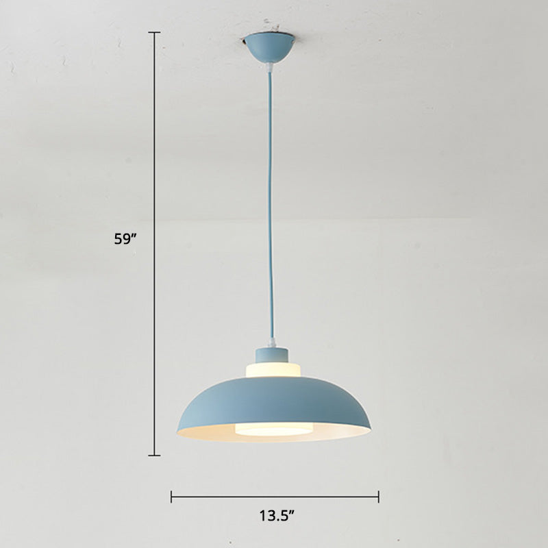 Macaron Aluminum Pendant Lamp: Stylish Single-Bulb Ceiling Hang Light With Acrylic Shade
