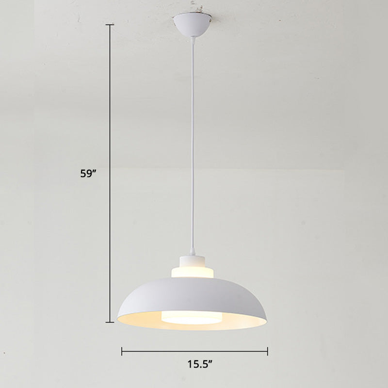 Macaron Single-Bulb Aluminum Ceiling Pendant Light With Acrylic Shade