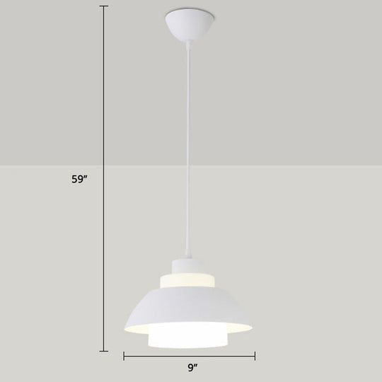 Macaron Aluminum Pendant Lamp: Stylish Single-Bulb Ceiling Hang Light With Acrylic Shade