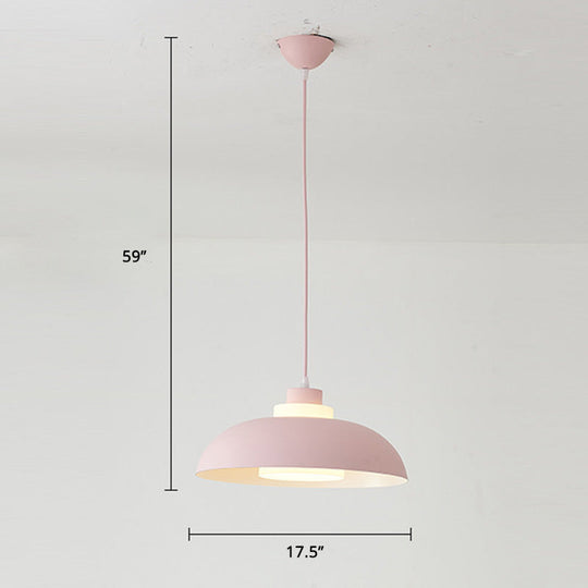 Macaron Aluminum Pendant Lamp: Stylish Single-Bulb Ceiling Hang Light With Acrylic Shade