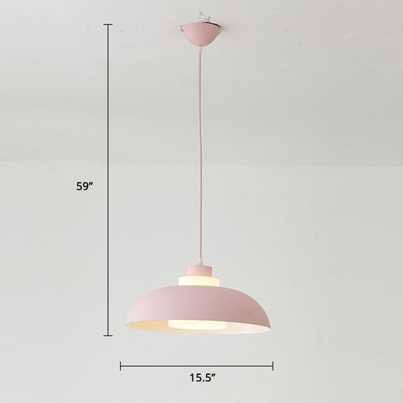 Macaron Aluminum Pendant Lamp: Stylish Single-Bulb Ceiling Hang Light With Acrylic Shade