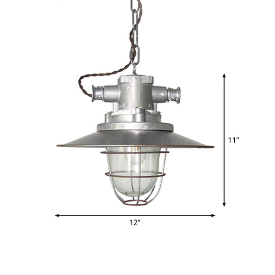 Industrial Metal Pendant Ceiling Lamp: Single-Shade Suspension Lighting For Bistro