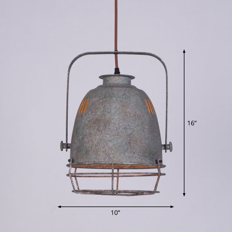 Industrial Metal Pendant Ceiling Lamp: Single-Shade Suspension Lighting For Bistro