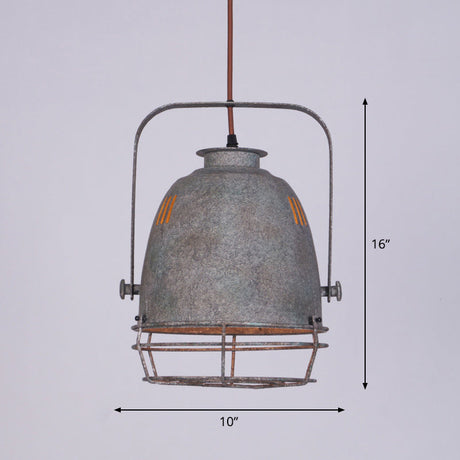 Sleek Industrial Metal Pendant Ceiling Lamp - Single Shaded Suspension Lighting For Bistro