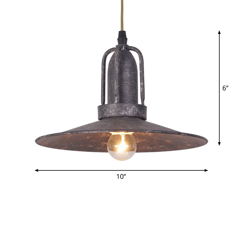 Industrial Metal Pendant Ceiling Lamp: Single-Shade Suspension Lighting For Bistro