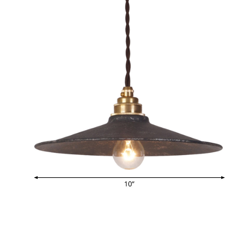 Industrial Metal Pendant Ceiling Lamp: Single-Shade Suspension Lighting For Bistro