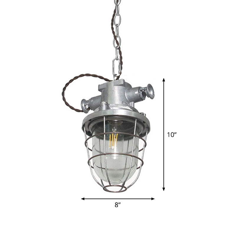 Industrial Metal Pendant Ceiling Lamp: Single-Shade Suspension Lighting For Bistro