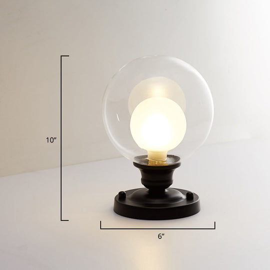 Mini Ball Black Ceiling Flush Mount Light With Dual Blown Glass For Simple And Elegant 1 - Light