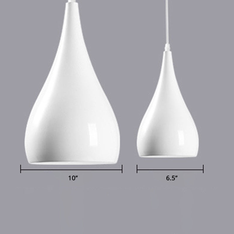 Macaron Metal Teardrop Pendant Light Fixture – Suspended 1-Light For Dining Room Ceiling