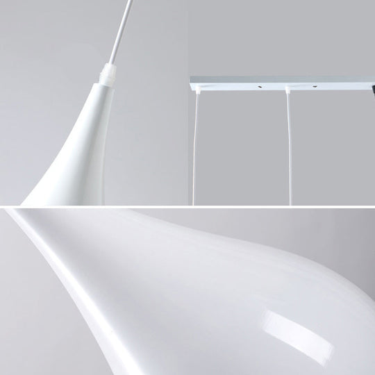 Teardrop Shaped Macaron Metal Pendant Light Fixture - 1 Ceiling Suspension For Dining Room