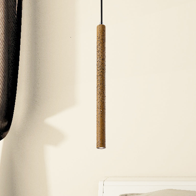 Nordic Cement Tube Pendant Light 1 Yellow/Blue/Green Hangs 12 Or 21.5H Yellow / 21.5