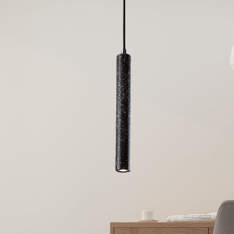 Nordic Style Concrete Pendant Light - 12’/21.5’H Tube 1 Black/White/Yellow