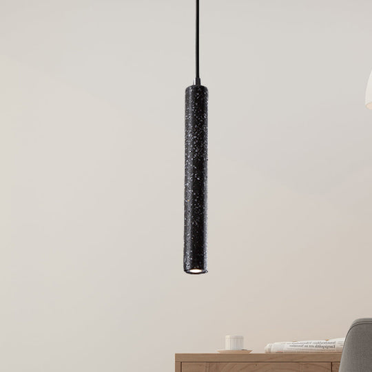 Nordic Style Concrete Pendant Light - 12’/21.5’H Tube 1 Black/White/Yellow
