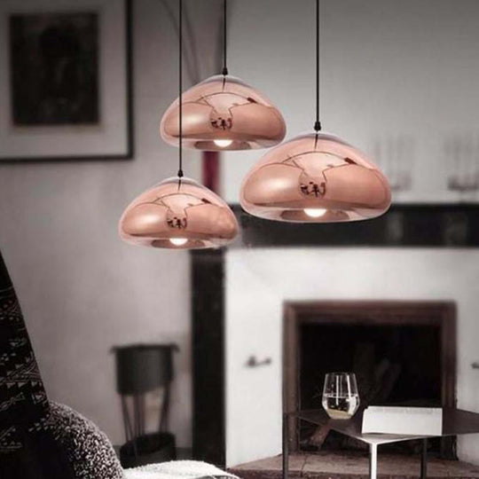 Elegant Glass Drop Pendant Light For Restaurants - Postmodern Style Ceiling Hang Recessed Shade