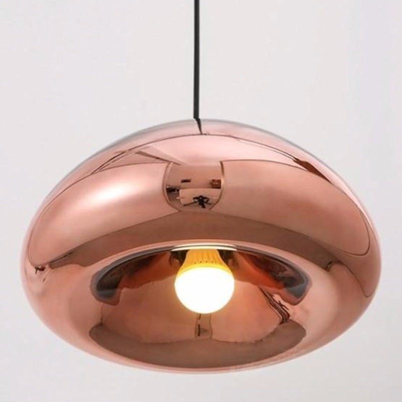 Postmodern Blown Glass Pendant Light - Recessed Shade 1 Head Ideal For Restaurants And Ceilings