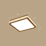 Prismatic K9 Crystal Ceiling Light: Elegant White Flush Mount Led For Bedroom