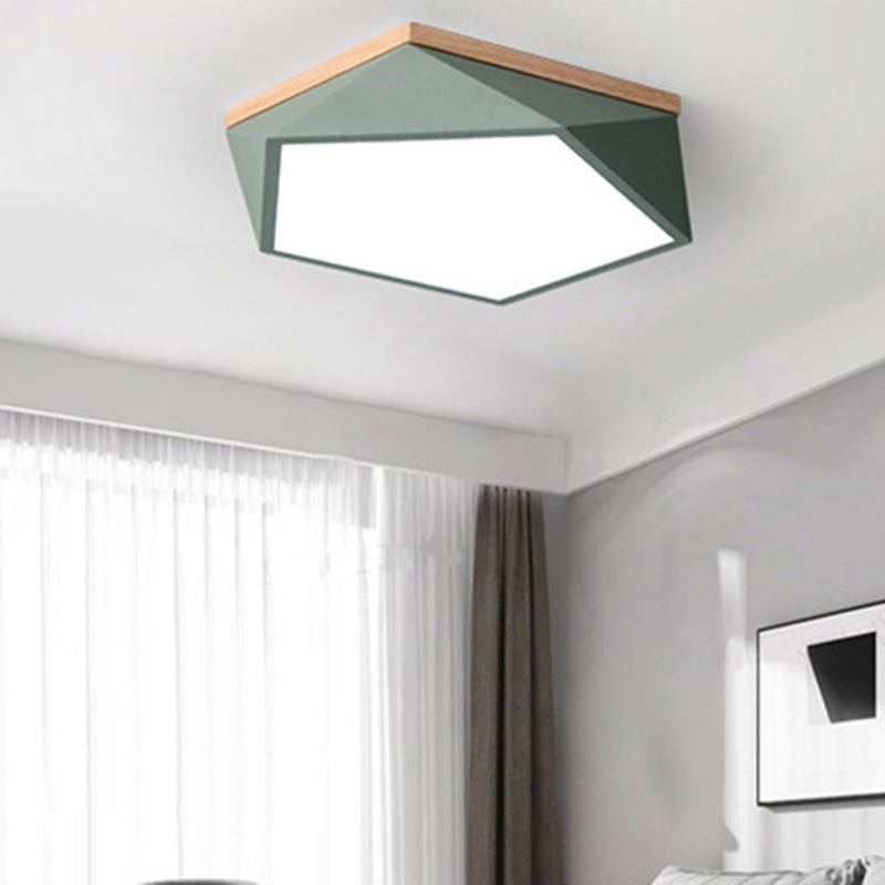 Minimalist Metal Pentagon Flush Mount Led Ceiling Light