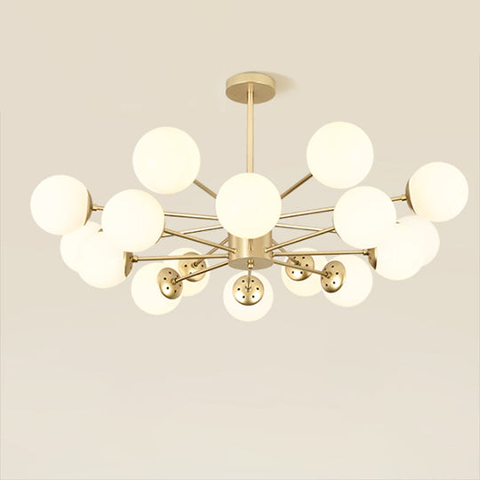 Opal Glass Radial Chandelier - Postmodern Pendant Light For Living Room