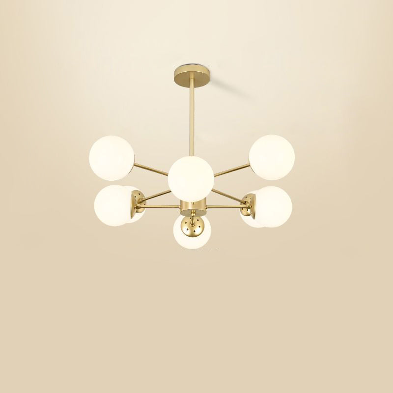 Opal Glass Radial Chandelier - Postmodern Pendant Light For Living Room 8 / Gold