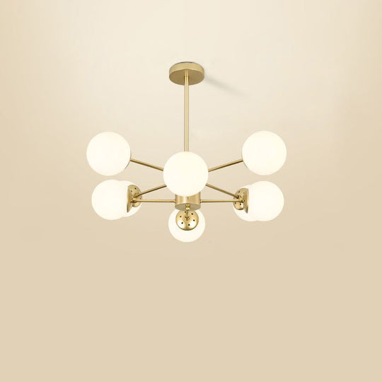 Opal Glass Radial Chandelier - Postmodern Pendant Light For Living Room 8 / Gold