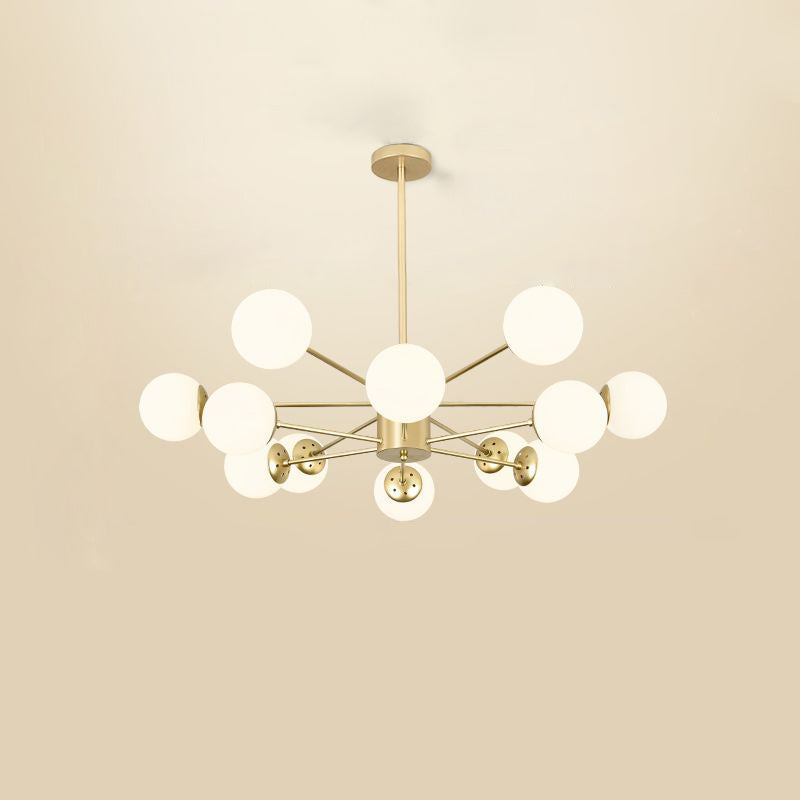 Opal Glass Radial Chandelier - Postmodern Pendant Light For Living Room 12 / Gold