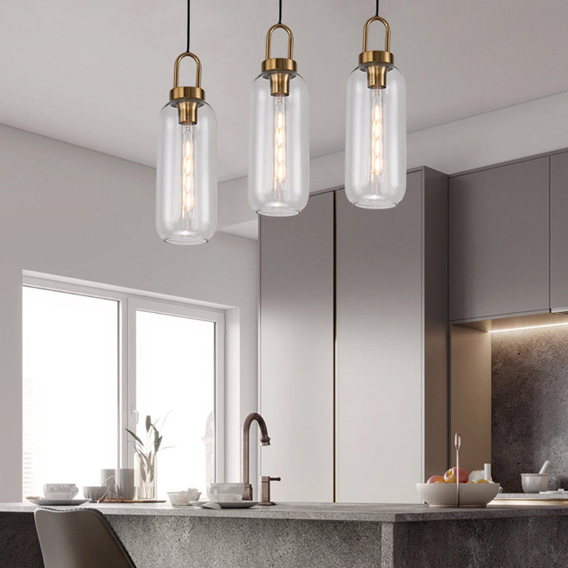 Minimalist Dining Room Pendant Light With Globe Glass Shade - 1 Head Ceiling Fixture Clear / 16