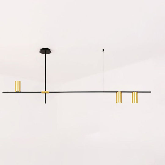 Postmodern Metal Cross Arm Chandelier In Black And Gold - Elegant Living Room Spotlight 3 /
