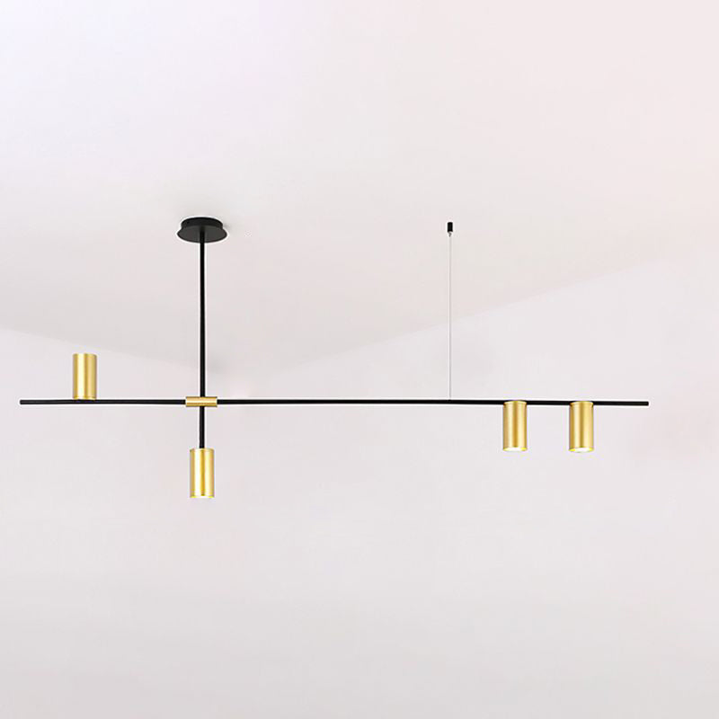 Postmodern Metal Cross Arm Chandelier In Black And Gold - Elegant Living Room Spotlight 4 /