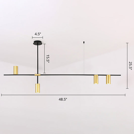 Modern Black And Gold Chandelier With Cross Arm Design – Stylish Living Room Hanging Light