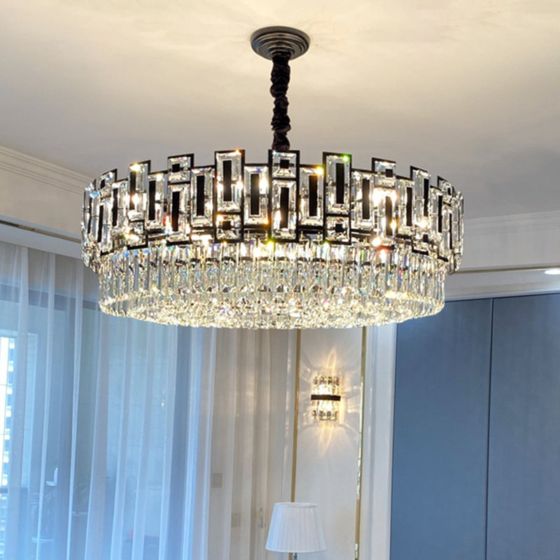 Modern Multi-Layer Crystal Chandelier Pendant For Living Room