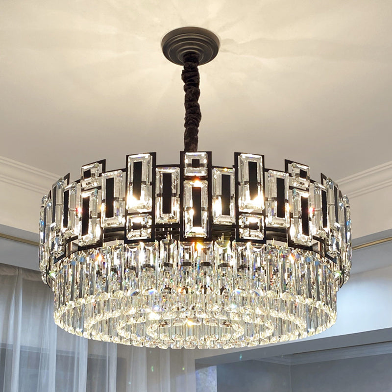 Modern Multi-Layer Crystal Chandelier Pendant For Living Room