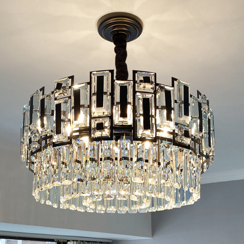 Modern Multi-Layer Crystal Chandelier Pendant For Living Room