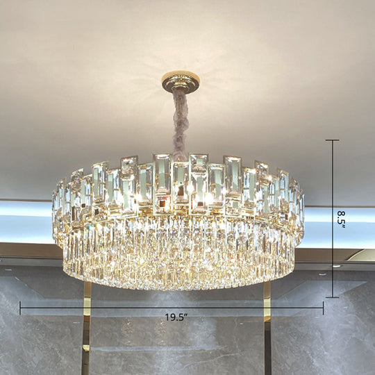 Modern Multi-Layer Crystal Chandelier Pendant For Living Room