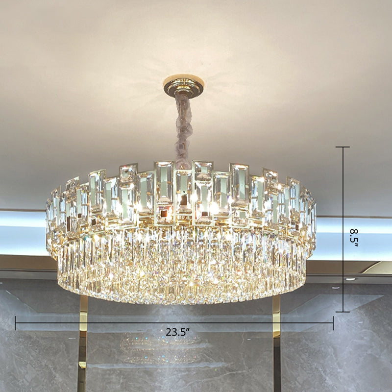 Modern Multi-Layer Crystal Chandelier Pendant For Living Room